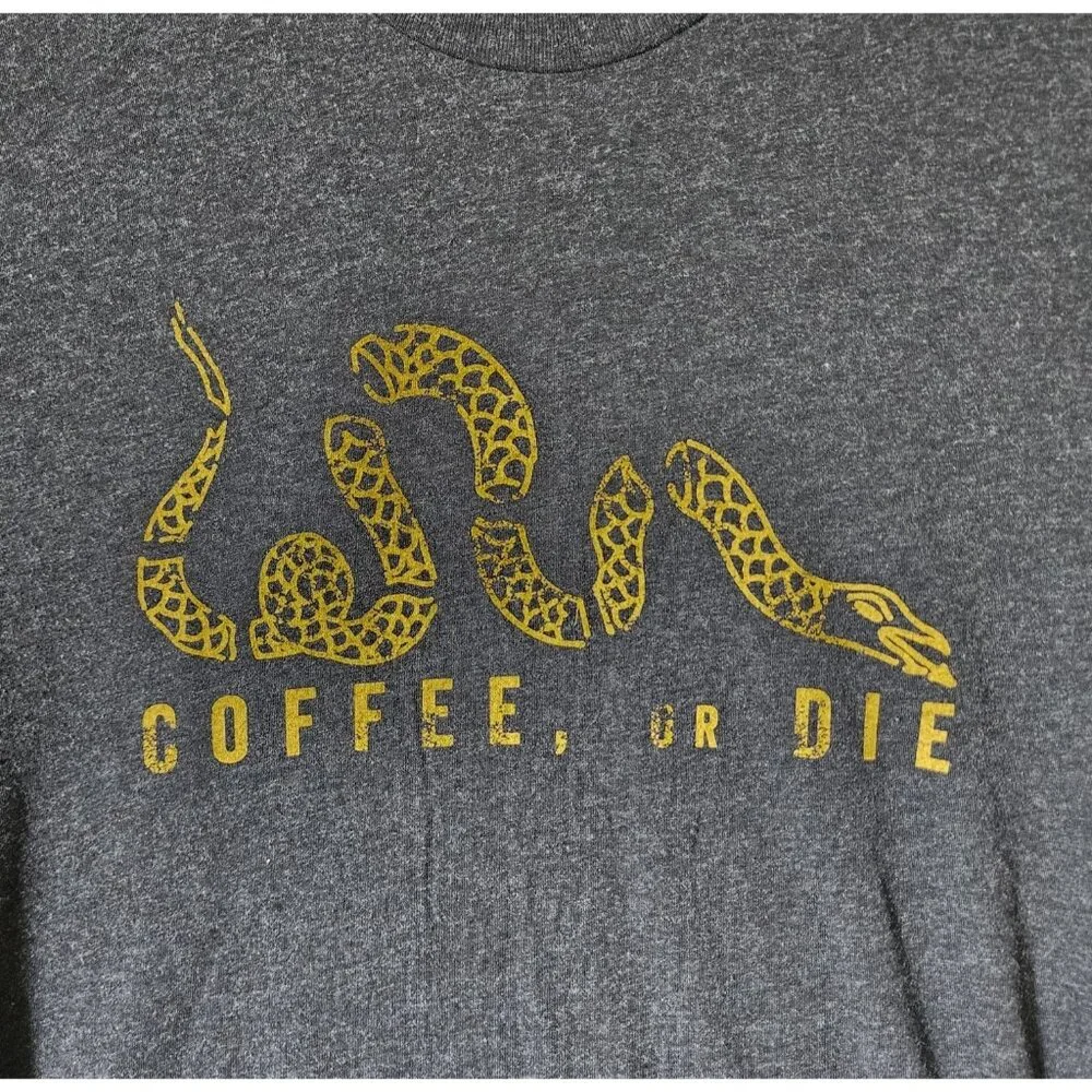 Black Rifle‎ Coffee Company Size Medium Gray Don't Tread On Me Snake USA T Shirt